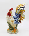 StealStreet SS-CG-31980, 15.75 Inch Porcelain Painted Colorful Rooster Bird Figurine Statue, Blue/Orange