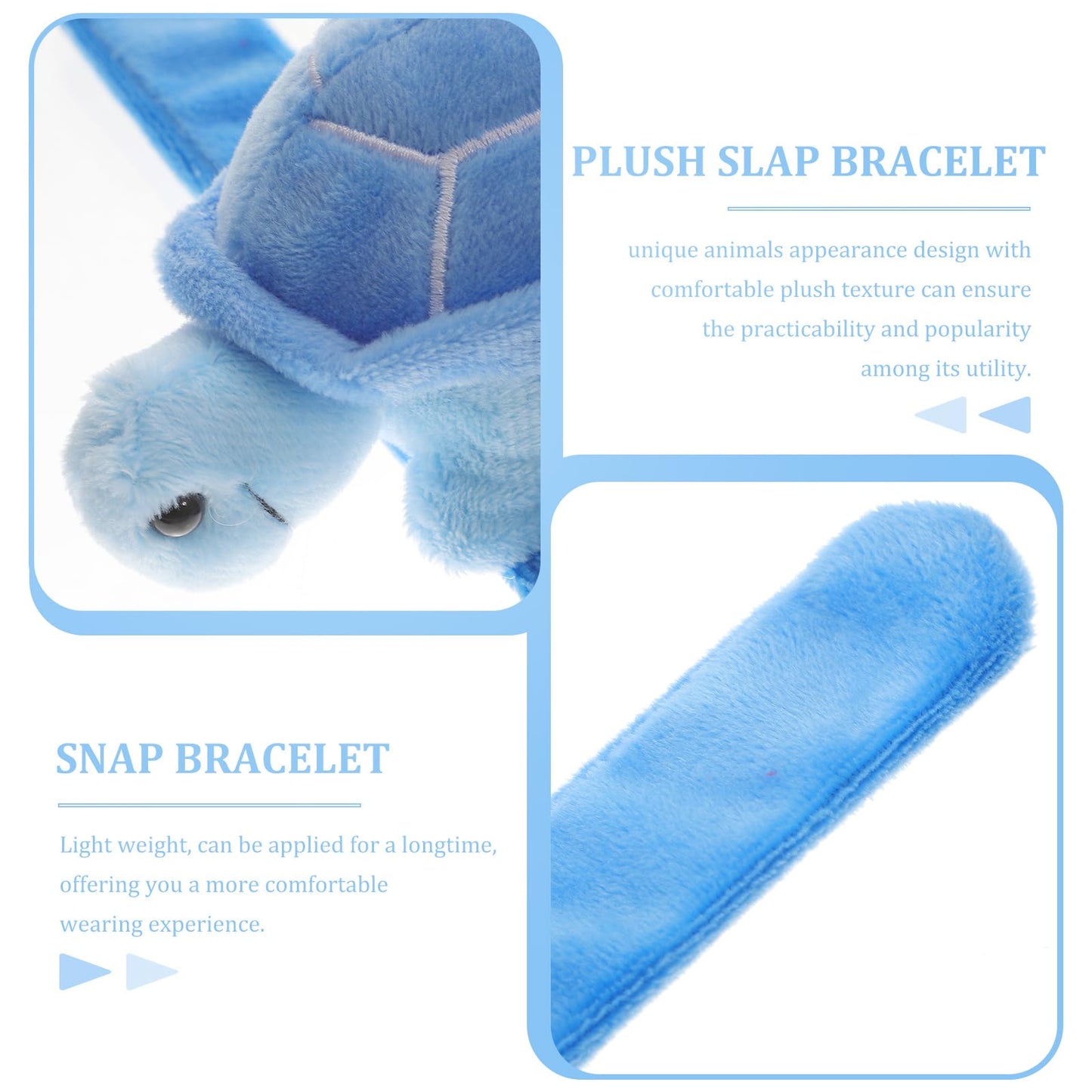 Plush Slap Bracelets Animal Slap Bracelets Kids Plush Turtle Wristbands Stuffed Puppy Doll Slap Bands for Boys Girls Birthday An