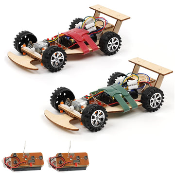 Pica Toys Wooden Wireless Remote R/C F1 Racing Car Science Kit To Build (Racing Pack Of 2), Educational Stem Project Science Kit