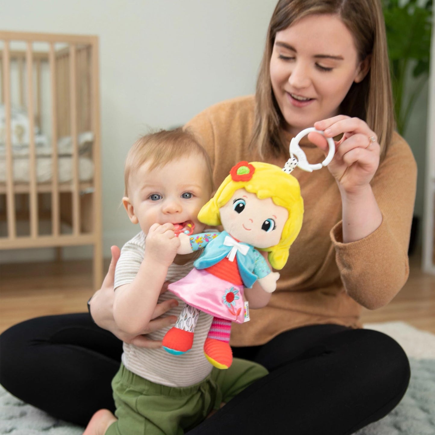 Lamaze My Friend Olivia Car Seat And Stroller Toy - Soft Baby Hanging Toys - Baby Crinkle Toys With High Contrast Colors - Baby Travel Toys Ages 0 Months And Up