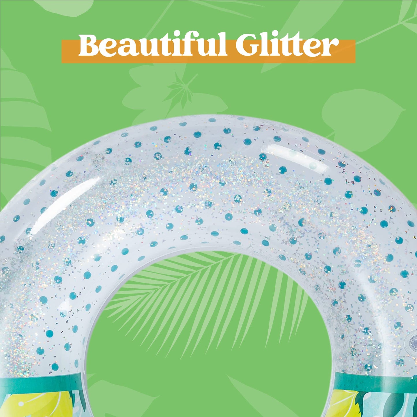 Inflatable Pool Floats With Glitters 32.5'(3 Pack), Pool Floaties Tubes For Swimming Kids Adults Beach Outdoor Party Supplies