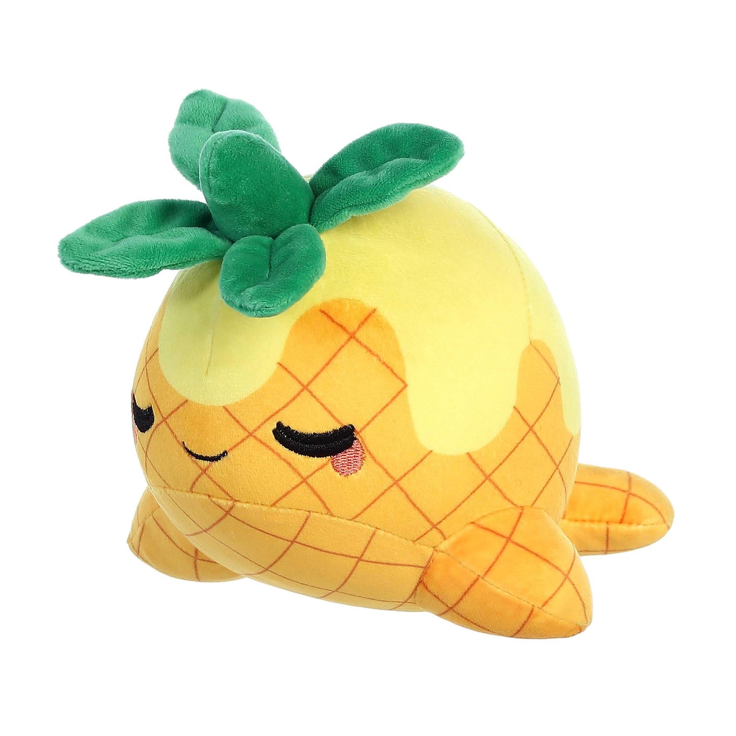 Aurora® Enchanting Tasty Peach® Pineapple Nomwhal Stuffed Animal - Bright & Colorful Design - Showpiece Plush - Yellow 7 Inches