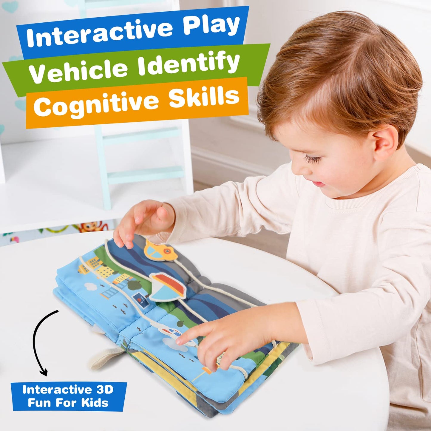 Richgv Baby Books Toys 6-12 Months, Baby Sensory Toys Activity Book Busy Book Learning Toys Travel Toys Soft Cloth Baby Books To