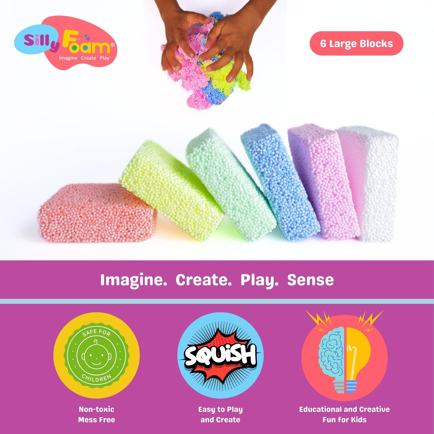 Silly Foam, Creative Modeling Foam Beads, 2-Pack Mixed Colors (Primary + Neon Pastel), Perfect For Preschool And Kids, Arts, Cra