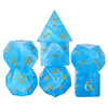 UDIXI Gemstone DND Dice Set, 7PCS Cracked Blue Cat's Eye Stone D&D Polyhedral Dice for Dungeons and Dragons Tabletop Games