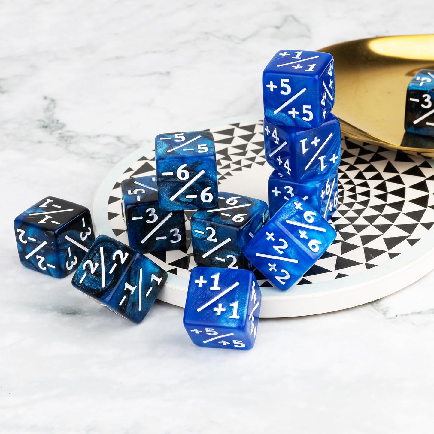 48 Pieces Magic Counter Dice Life Mtg Counters Dice Set Marble Buff Tokens D6 Dice Compatible With Magic The Gathering, Tcg, Car