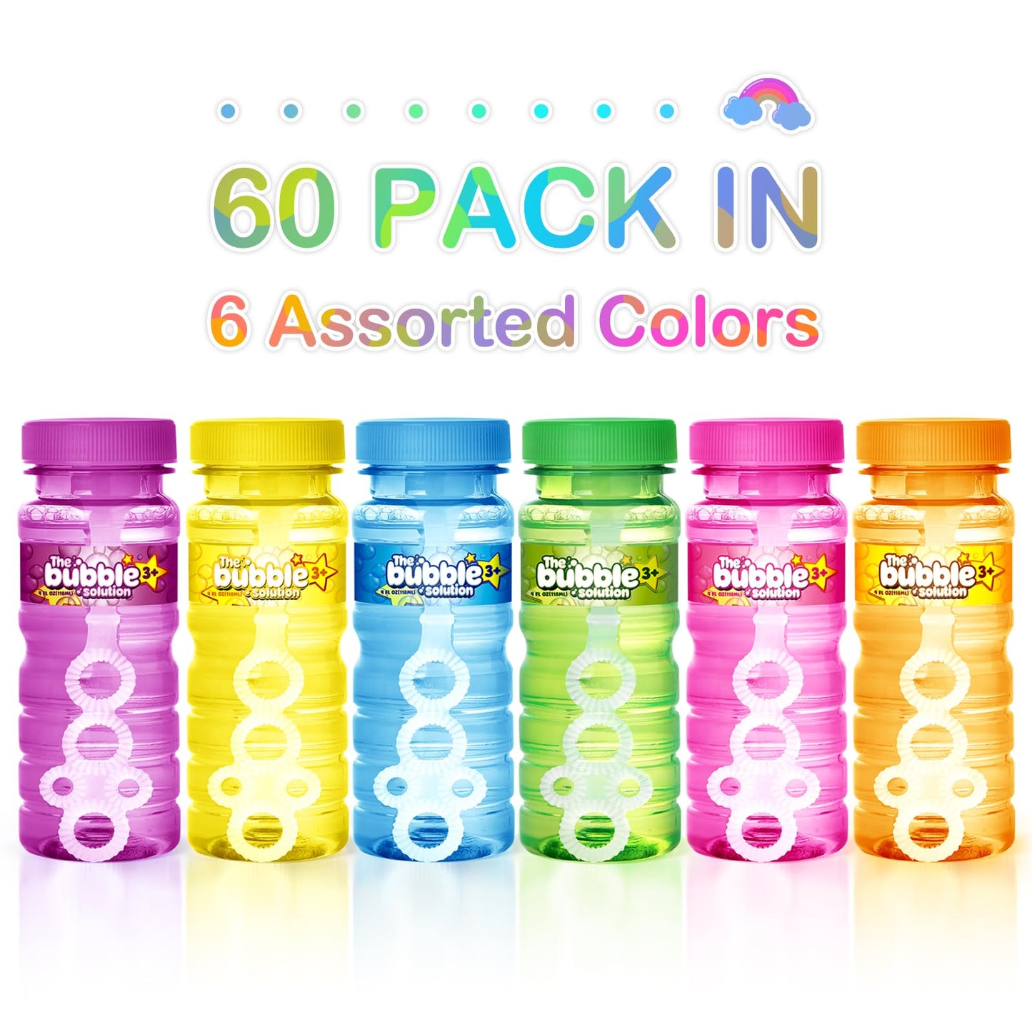 Springflower 60 Pcs Bubble Bottles with Wand,Bubbles Party Favors for Kids,Summer Toys, Blow Bubbles Solution Novelty Toy, Party