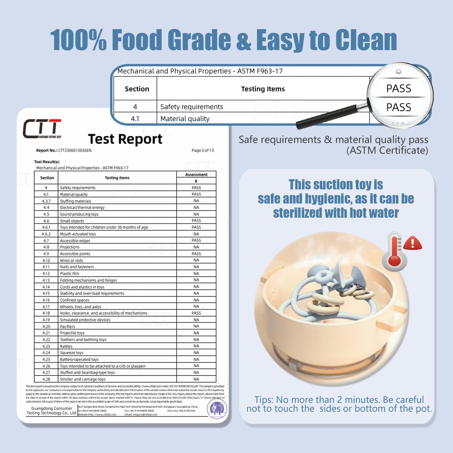 Montessori Educational Toys For Infant Toddlers,High Chair Toys With Suction Cups For Toddlers 0-6 M+ Food Grade Silicone Teethi