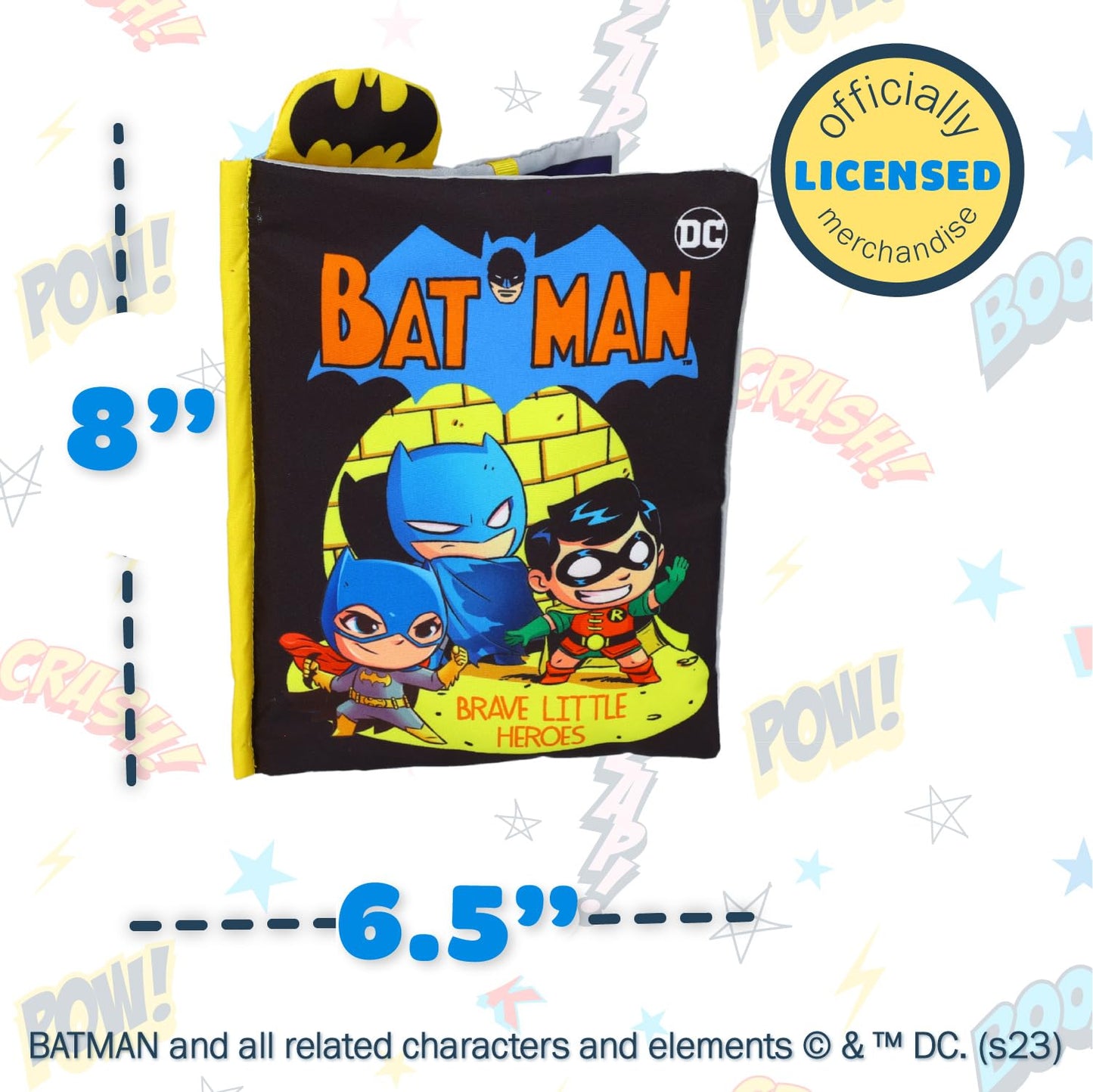 My First Comic Soft Book - Kids Preferred Dc Comics The Batman Brave Little Heros Baby Crinkle Soft Sensory Book With Soft Fabric For Babies, 6.25X9 Inch