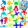 Bath Toys For Kids, 38 Pcs Suction Cup Bath Toys Silicone Ocean Animal Bath Tub Toys For Kids Ages 4-8 Window Building Bath Suct