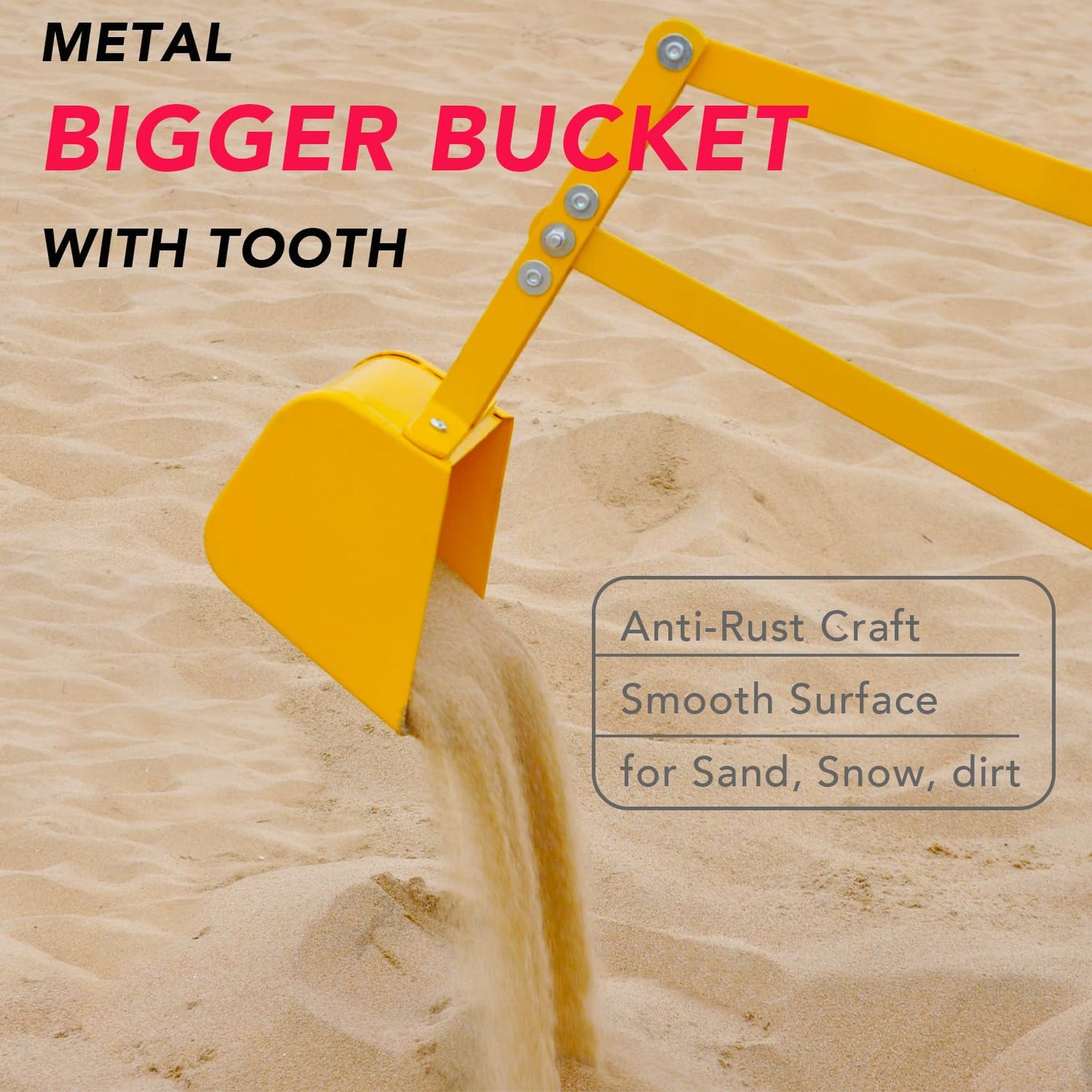 Sand Digger Sandbox Digger Toy, 360Rotating Base, Sturdy Stable Steel Frame Structure-Metal Bucket, Kids Digger Excavator Diggin