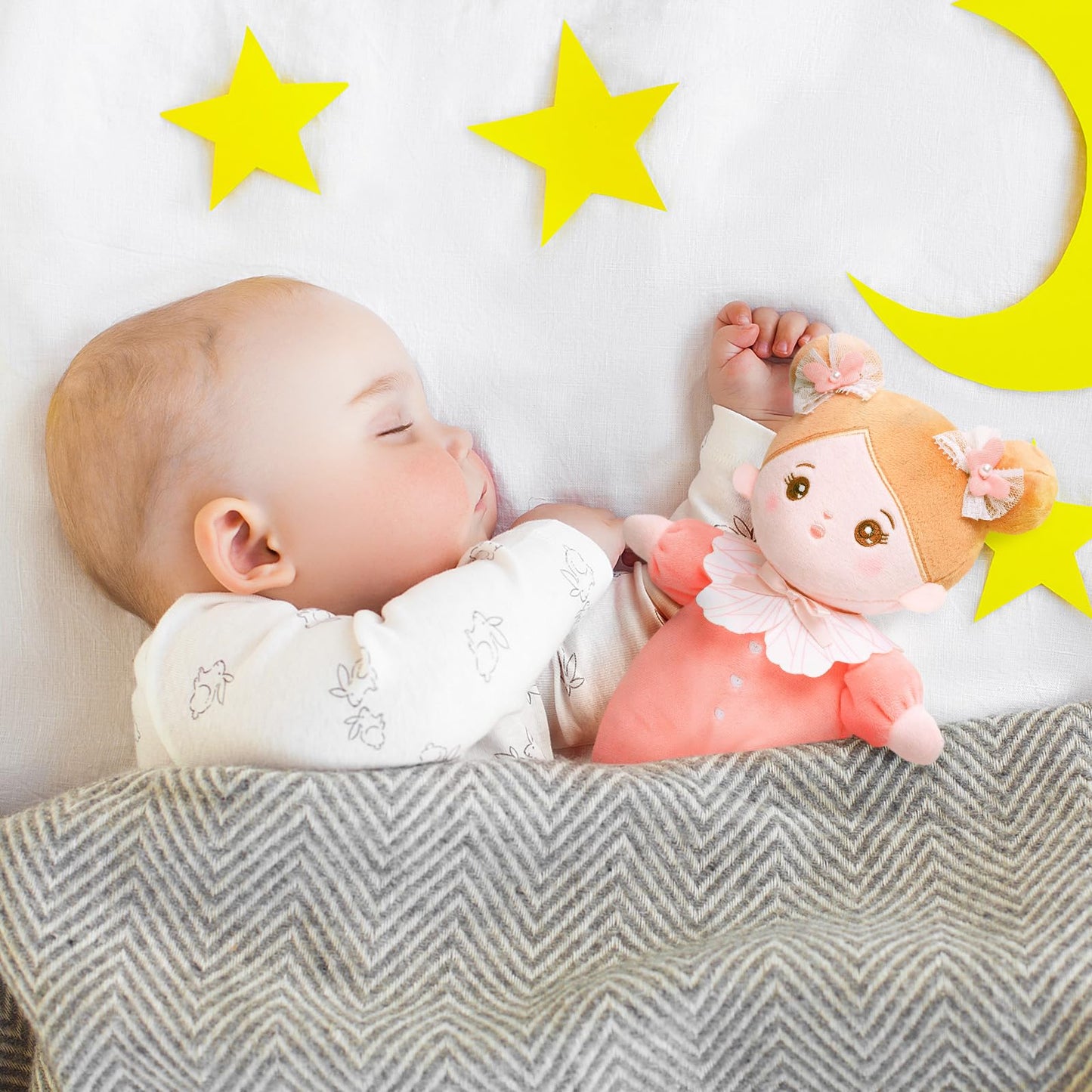 Ouozzz Soft Baby Doll For Girls - My First Baby Doll Birthday Gifts For Girls Plush Rag Dolls Pink Bow Dress Toy For Toddlers Kids Infants 10'