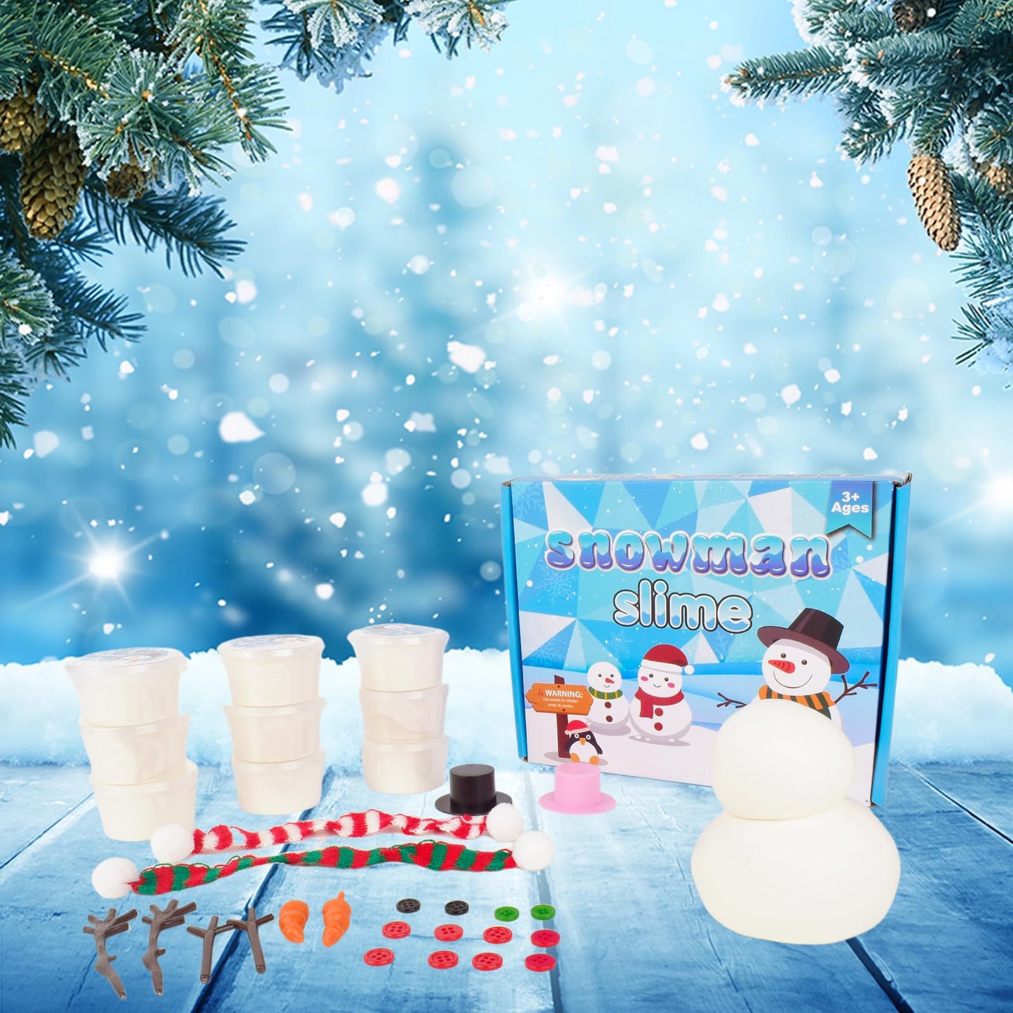 Do You Want To Build A Snowman,9 Pack Putty Slime Kit With Snowman Accessories,Build, Melt & Rebuild Fun,Stress Relief Toy Party