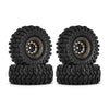 INJORA Black Coating Brass 1.0 Beadlock Wheel Tires Set for Axial SCX24 AX24 TRX4M FCX24 Upgrade 1/24 1/18 RC Crawler Car(Black)