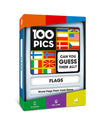 100 Pics Flags Of The World Travel Game - Learn 100 Country Flags | Flash Cards With Slide Reveal Case | Geography Card Game, Gi