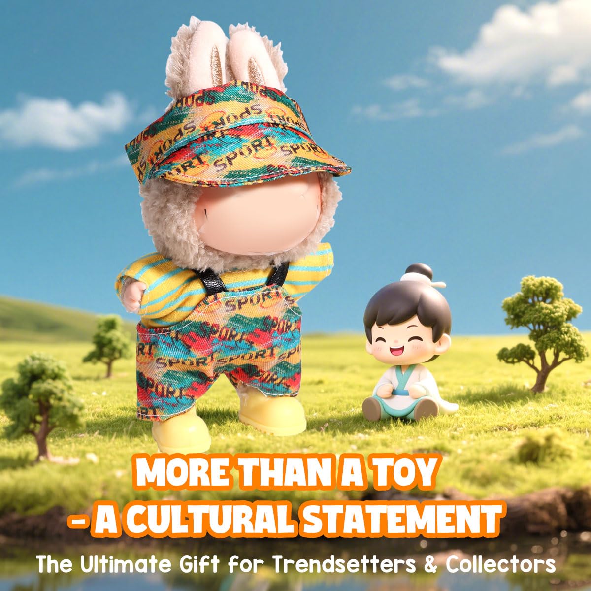 AICase for Labubu Clothes Designer/for Labubu Outfits Clothes Set for 17cm Lububu Doll 3 Piece Set Hat Clothing for LA BUBU Boys and Girls Stylish Adorable Dolls Clothes Accessories (No Doll)-3