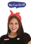 Elope Costume Kit For Rosie The Riveter - Headband, Name Tag, And Pin, Mechanic Hallwoeen Outfit