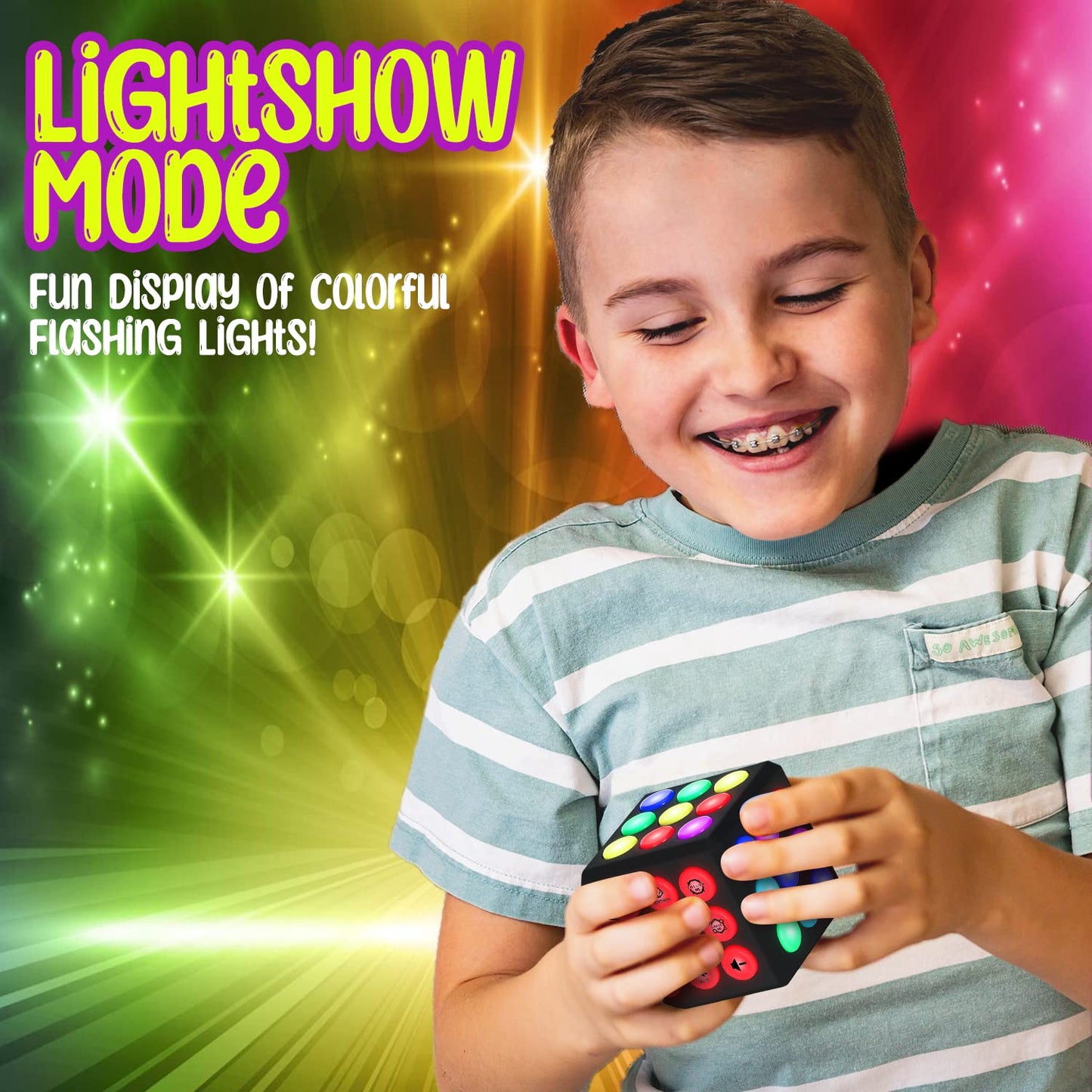 Playroute Electronic Brain & Memory Game Cube - Fun Toy Gift Ideas For Ages 6-12+ Year Old Boy & Girl - Cool Toys For Boys And Girls - Handheld Games Gifts For Kids And Teens