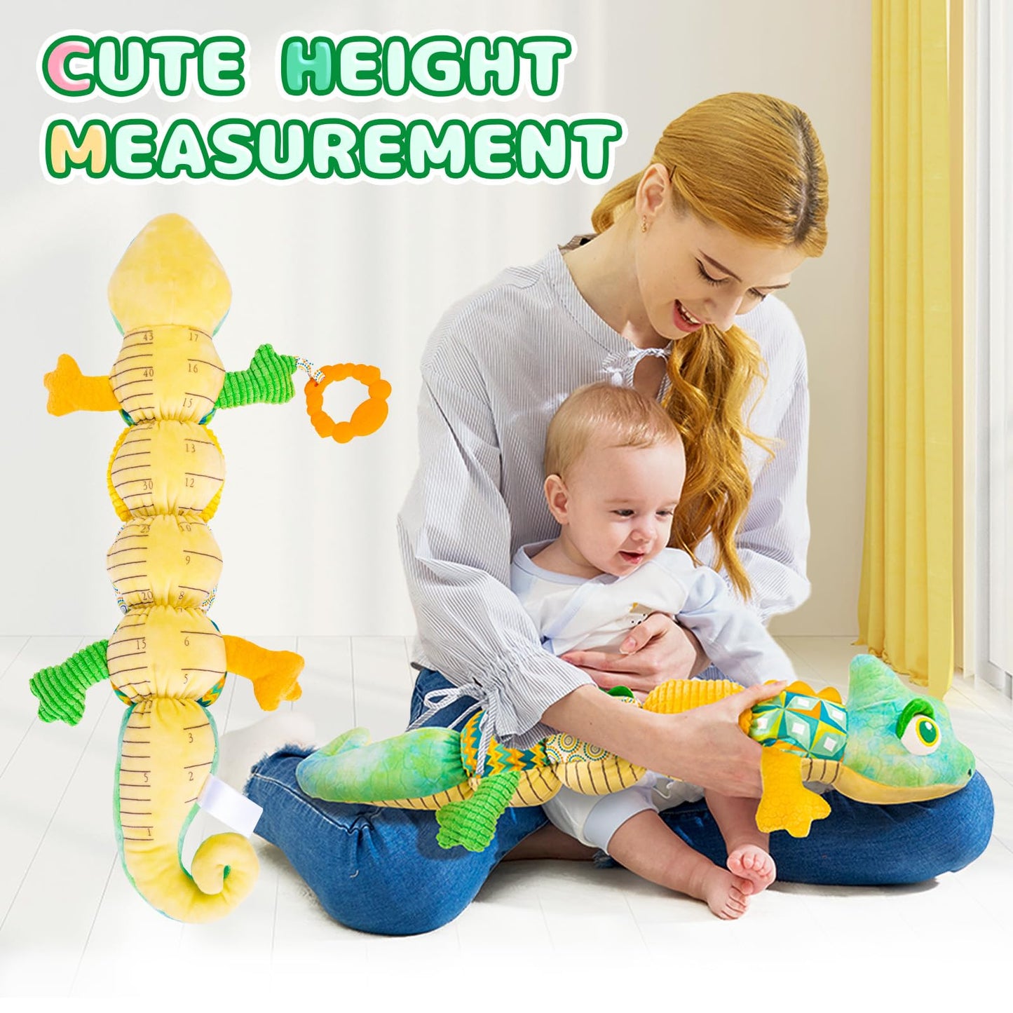 Baby Toys 0-6 Months, Baby Musical Toys, Infant Toys Stuffed Animal Toys With Rattles, Crinkle, Bell, Baby Teething Toys For Tummy Time Newborn Sensory Boys Girls 0 3 6 12 Months (Green Chameleon)