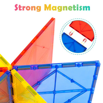 Gemmicc 6 Pcs Large Magnetic Tiles,Jumbo Magnet Base Plates,Stem Magnetic Building Blocks For Kids Boys Girls
