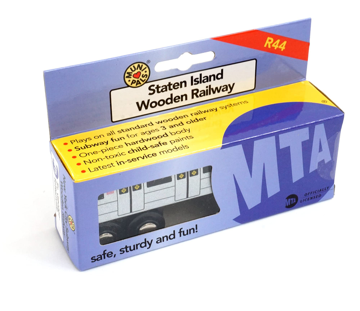 MUNI PALS Munipals Staten Island Railway Wooden Railway-Child Safe and Tested Wood Toy Train
