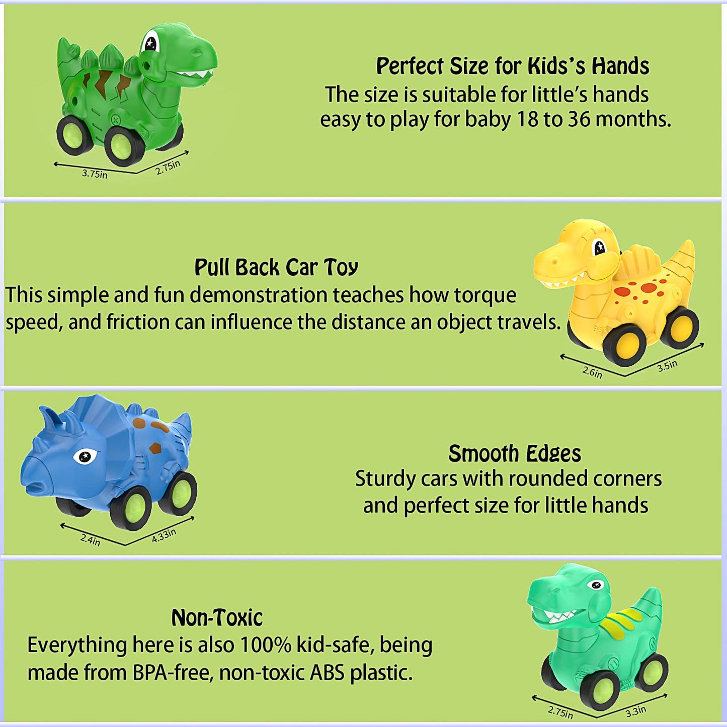 Veslier Dinosaur Transport Carrier Truck with 4 Pull Back Dino Cars, Assorted Colors, Ideal Christmas/Birthday Gift for Kids 18M+