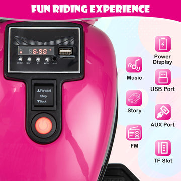 Costzon 6V Battery Powered Toddler Motorcycle, Pink, with Detachable Training Wheels, Soft Start, Music, Model AHL008, for Kids 18+ Months