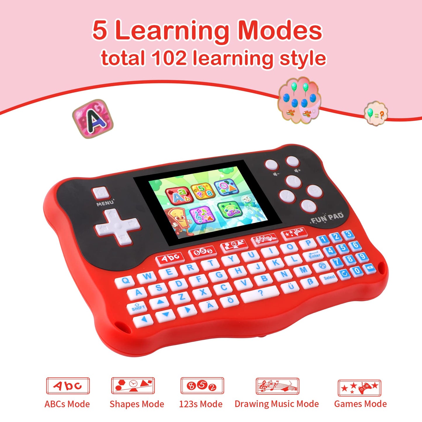 Kids Tablet/Baby Learning Pad With 102 Activities/Toddler Tablet With Abc/Words/Music/Math Interactive Educational Electronic To