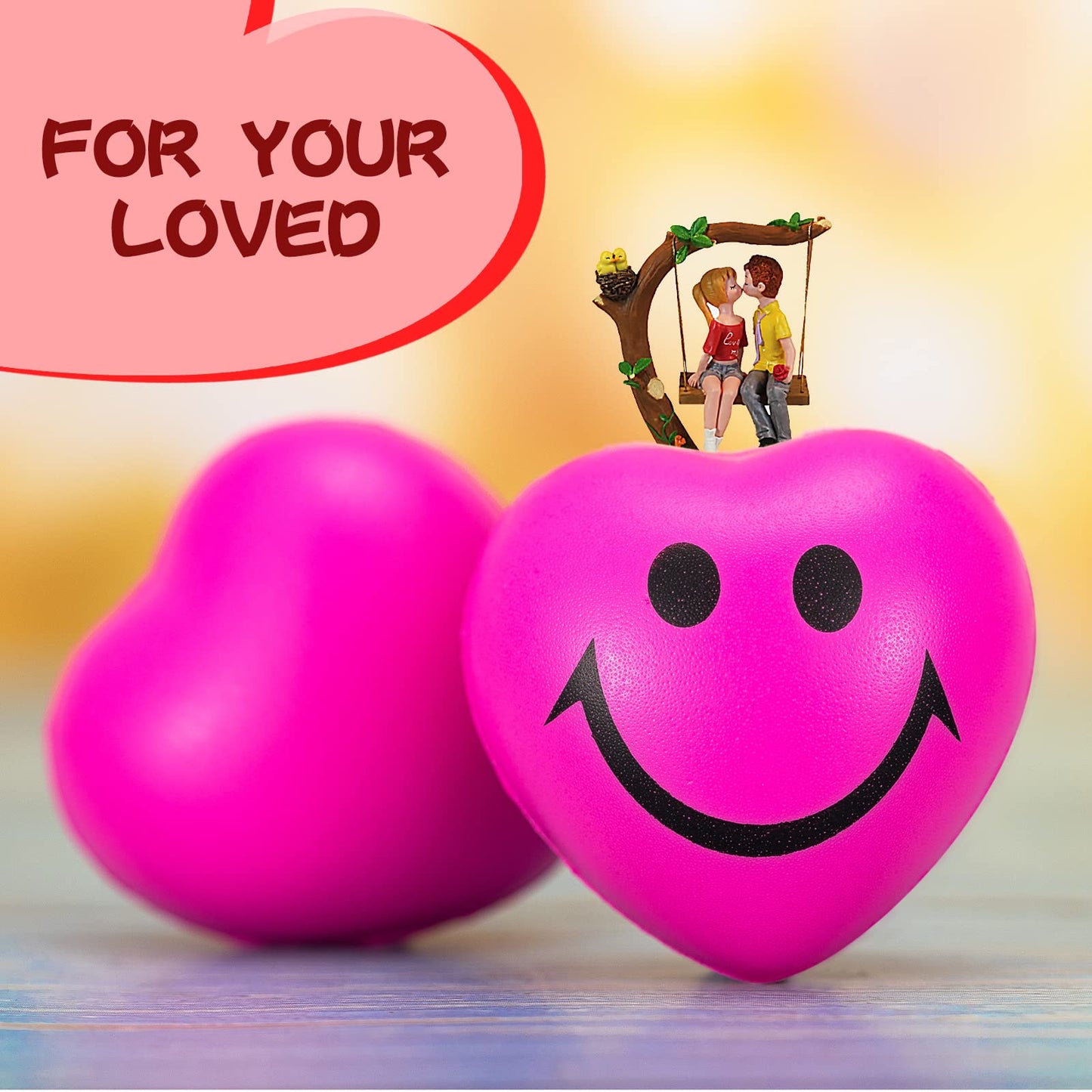 36 Pieces Valentine'S Day Heart Stress Balls Heart Shaped Foam Smile Face Stress Balls Mini Relaxable Valentine Party Favors For