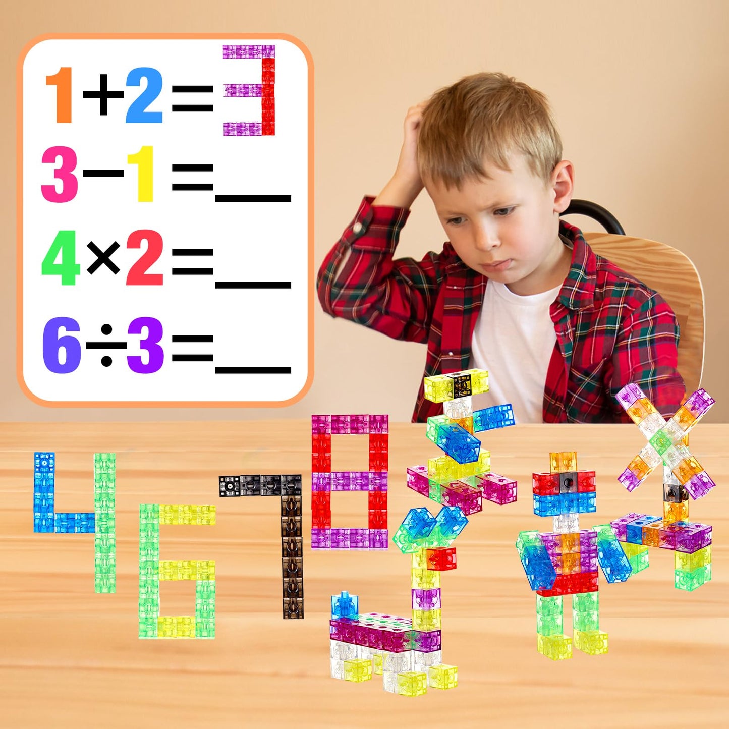 Jenaai 100 Pcs Linking Cubes Plastic Math Cubes Manipulative Counting Blocks Stem Snap Blocks Connecting And Counting Cube For E