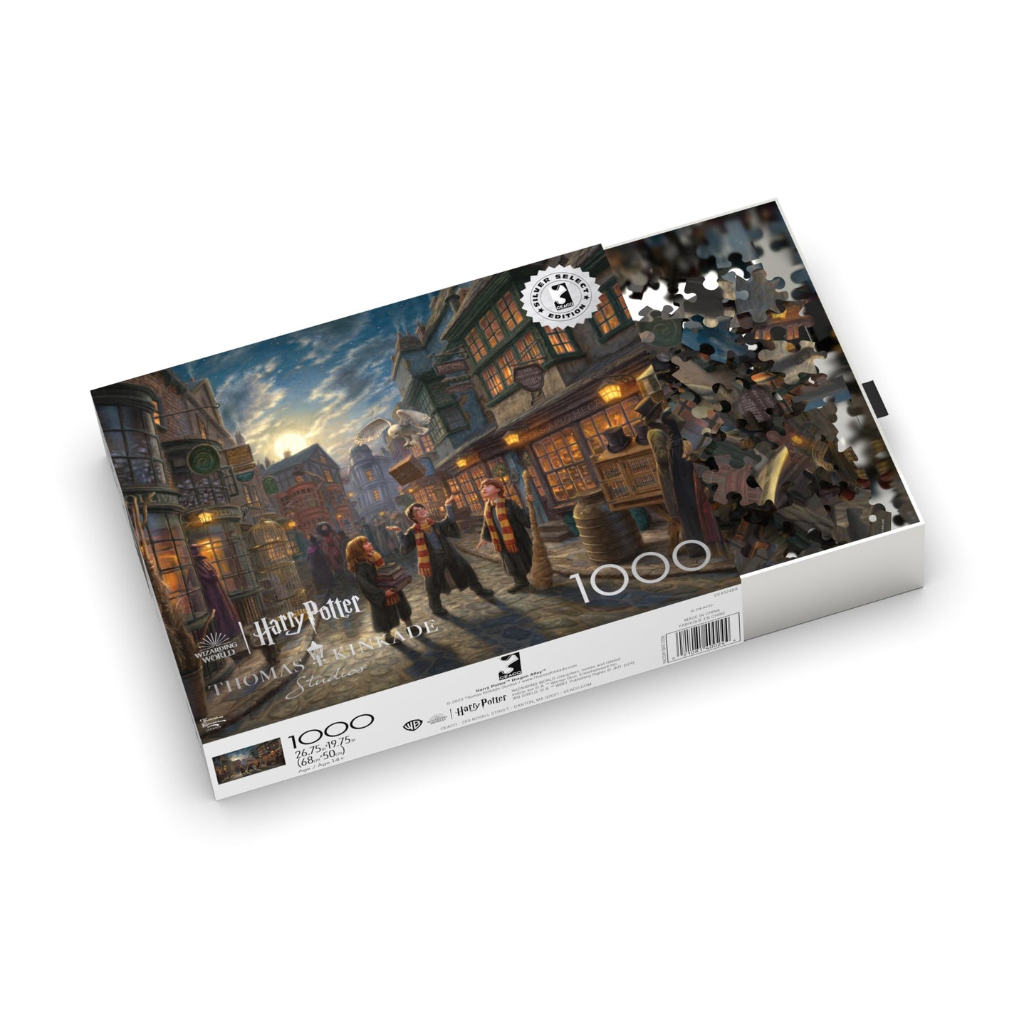 Ceaco - Silver Select - Thomas Kinkade - Harry Potter Diagon Alley - 1000 Piece Jigsaw Puzzle For Adults -Challenging Puzzle Perfect For Game Nights - Size Is 26.75 X 19.75