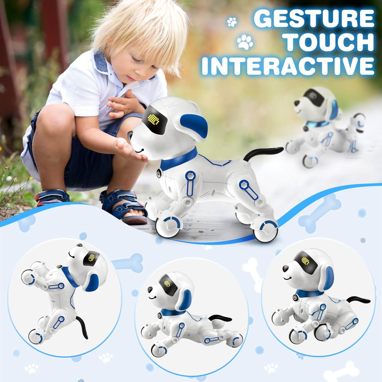 Chridark Remote Control Robot Dog Toy For Kids 5-7 Years Old, Pet Puppy Robotic Toy, Smart Robot Dog, Interactive Touch Walking Talking Toys For Boys Girls, Gifts For 3 5 6 7 8 Years Old