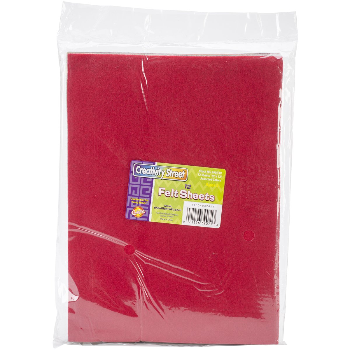Creativity Street Felt Sheets, 9 by 12-Inch, Assorted Color, 12-Pack