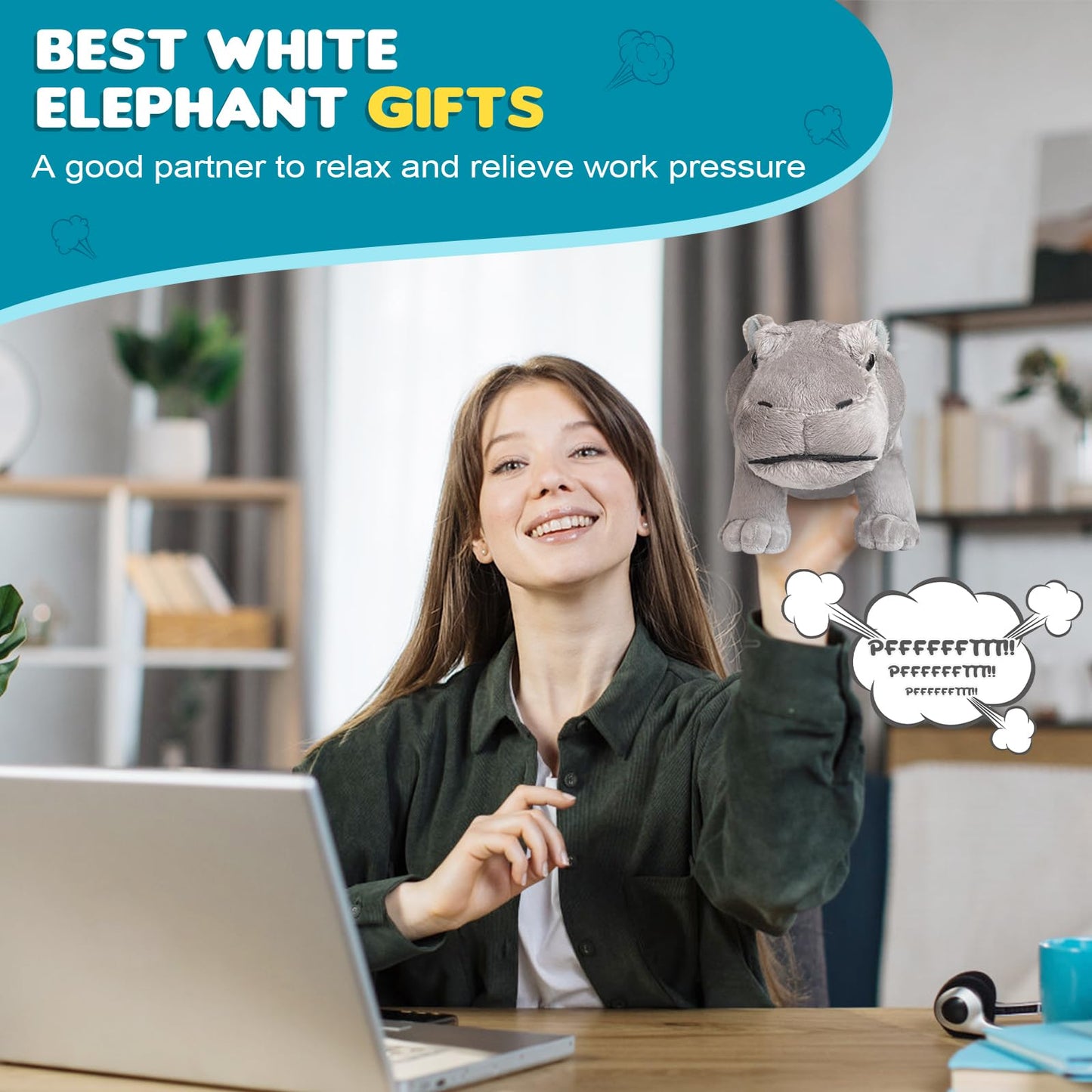 Hippo Plush Toy, Farting Plush Toy, Funny And Funny Animal Plush Toys, Lively Atmosphere Toys, Interesting Gifts For Kid And Col