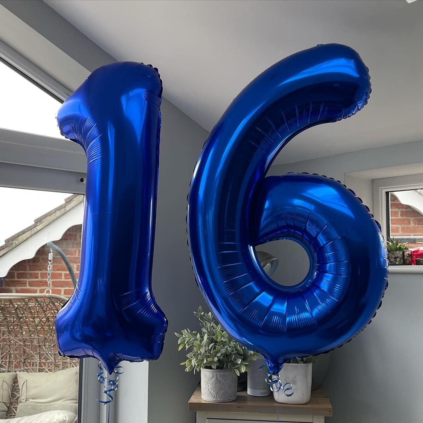 40 Inch Navy Blue 16 Number Balloons Giant Jumbo Huge 16 Or 61 Foil Mylar Helium Number Digital Balloons Dark Blue Birthday Myla