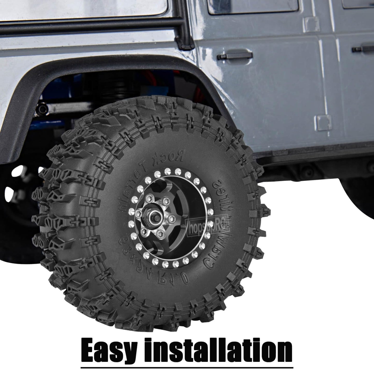 Rc 1.0In Beadlock Rc Truck Tires Wheels Tires For 1/18 1/24 Trx4M Scx24 Rc Crawler.Aluminum 1.0In Beadlock Wheel Rim&1.0In Tires