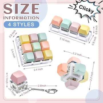 Taiyin Decompression Toys Keyboard Clicker Toy Keyboard Cube Toy Mechanical Key Toy Keyboard Button Stress Relief for mature-themed Gifts to Relief Pass Time