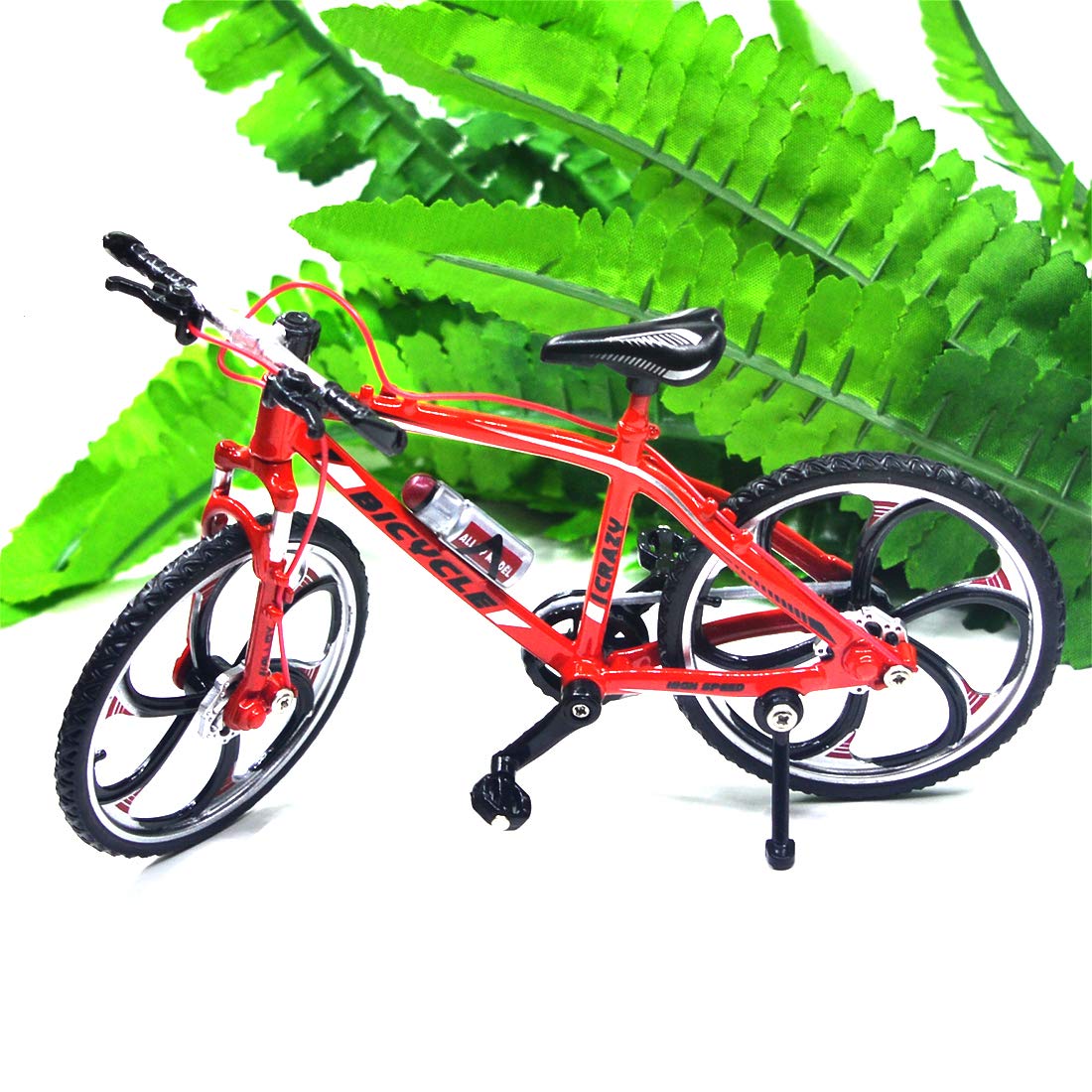 Ailejia Finger Racing Bicycle Mountain Bike Cake Topper Mini Dirt Bike Bicycle Model Cool Boy Toy (Racing Bike Red)