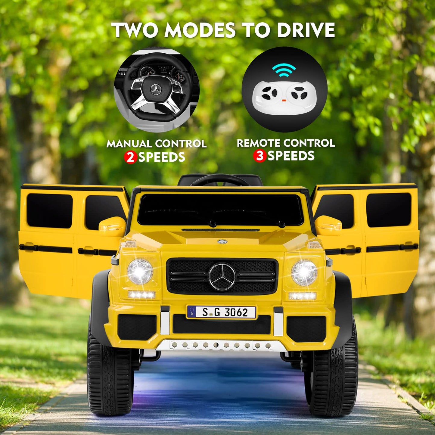 Joyldias Kids Ride On Cars, Licensed Mercedes-Benz Maybach G650S, 12V7Ah Battery Powered Toy Electric Car For Kids W/2.4Ghz Remo