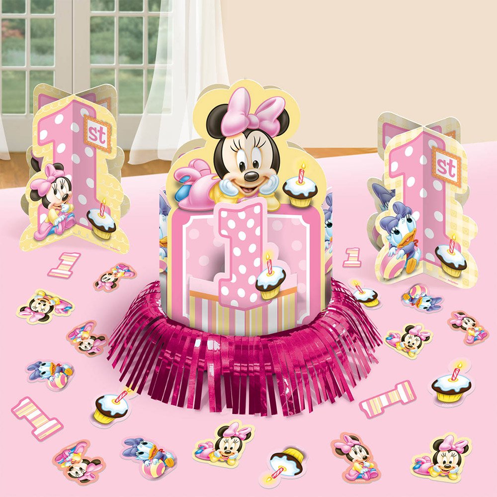 Amscan Disney Minnie 1st Birthday Value Table Decorating Kit, 1 pack (23 pcs)