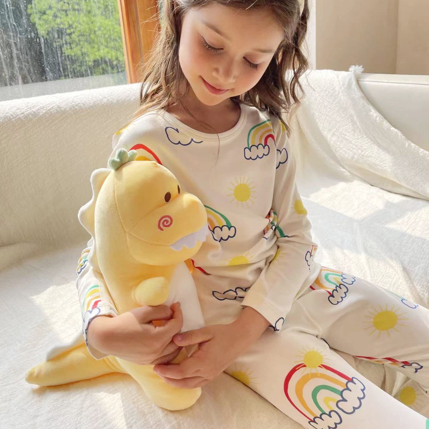 Adorlynetty Dinosaur Stuffed Animal,12“ Cute Stuffed Dinosaur Plush Soft Dino Stuffed Animals Dino Plush Dinosaur Plushie Toys For Boys Girls Kids Baby Toddlers (Yellow)