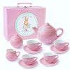 Jewelkeeper Tea Set for Little Girls - 14-Piece Porcelain Tea Party Set for Children Includes Teapot, Cups, Saucers, Creamer, an