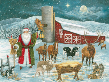 Heritage Puzzle A Christmas Gathering - 550 Pieces Jigsaw Puzzle For Adults - Size 24' X 18' Seasonal Festive Holiday Scene With Winter Charm - Frameable Artwork - Made In U.S.A.