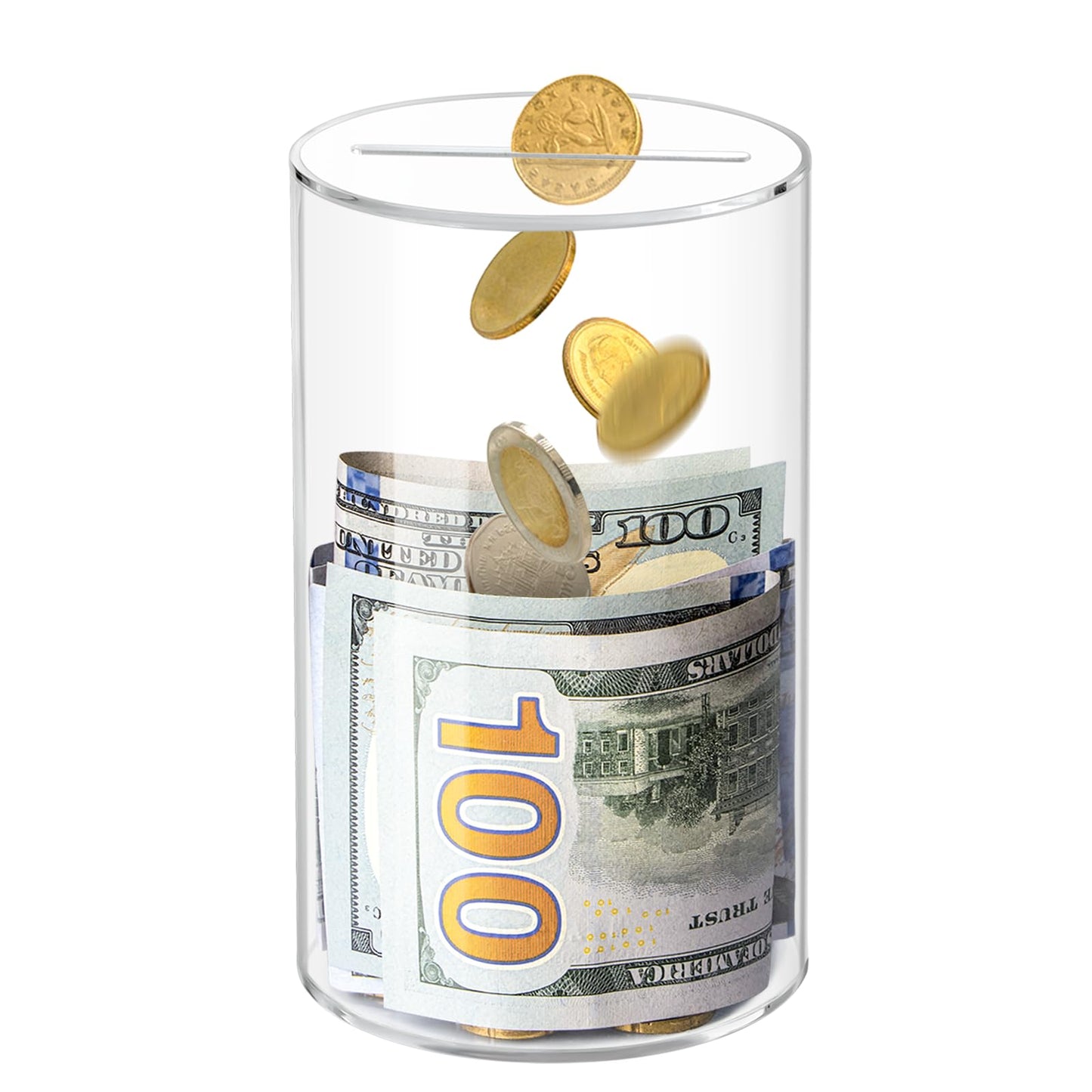 Kypeeka Clear Acrylic Piggy Bank For Kids, Small Clear Money Saving Jar Must Break To Open, Unopenable Piggy Bank For Cash Coins