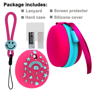 Jchpine Hard Carrying Case And Silicone Cover Compatible With Tamagotchi Pix Interactive Virtual Pet Game Machine, Screen Film P