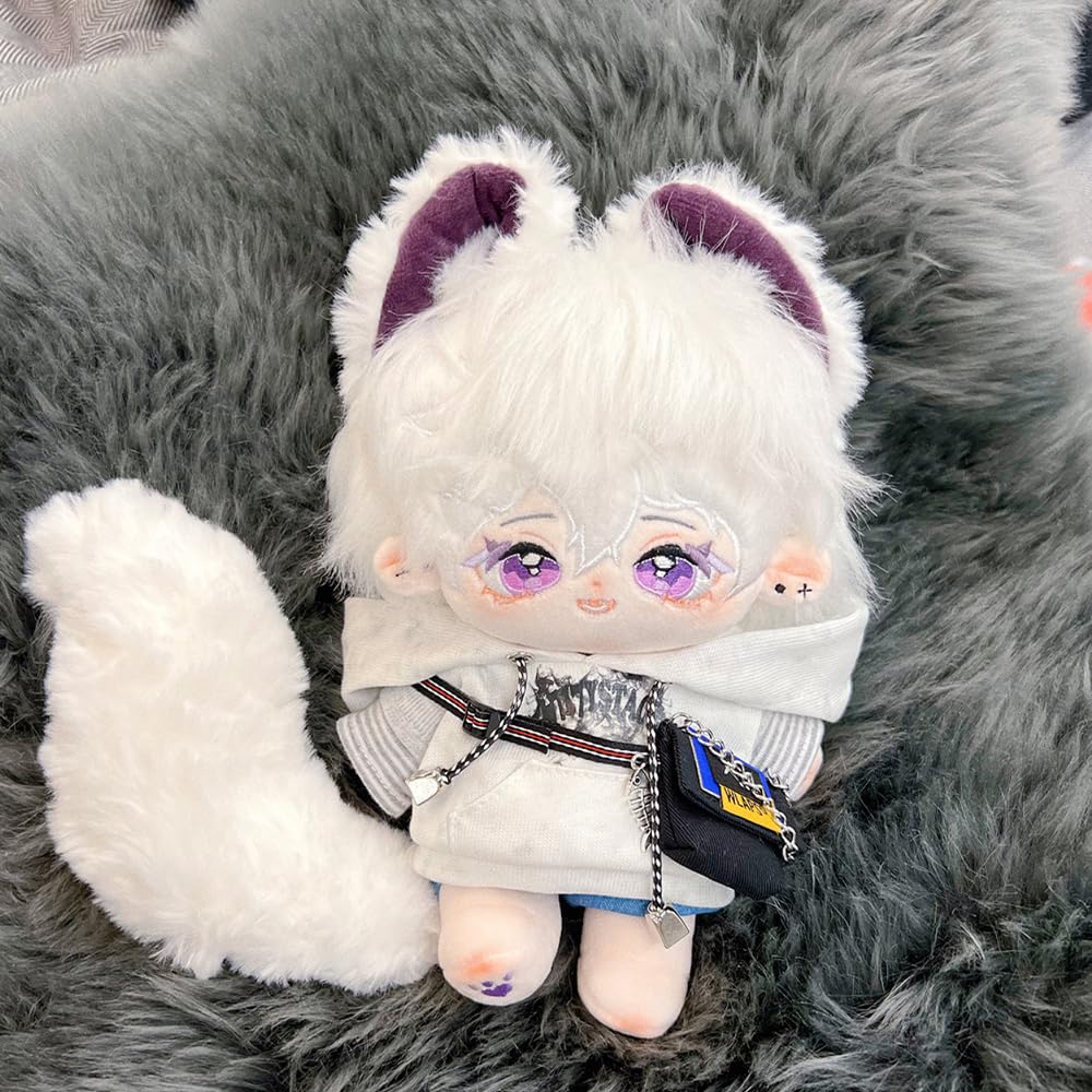 Niannyyhouse Rabbit Ears Boy Stuffed Body Tail 20Cm Plush Doll Wearable Clothing (1-With Skeleton)