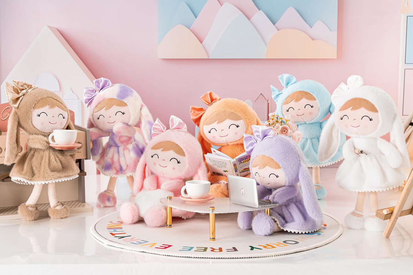 Gloveleya Easter Bunny Gift Baby Girl Gift Plush Bunny Dolls First Baby Doll Toddlers Rabbit Toy Bunny Gifts For Girl Purple 12