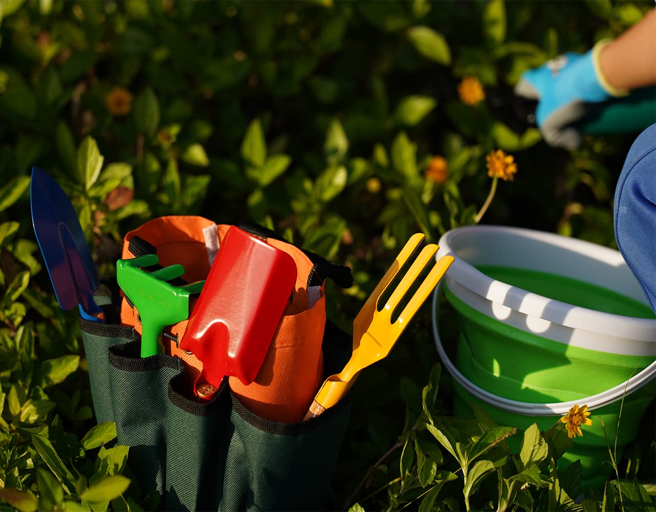 Kids Gardening Tool Set - Gardening Tools Kit Includes Shovel, Rake, Fork Trowel, Children'S Garden Kit With Sun Hat, Apron, Glo