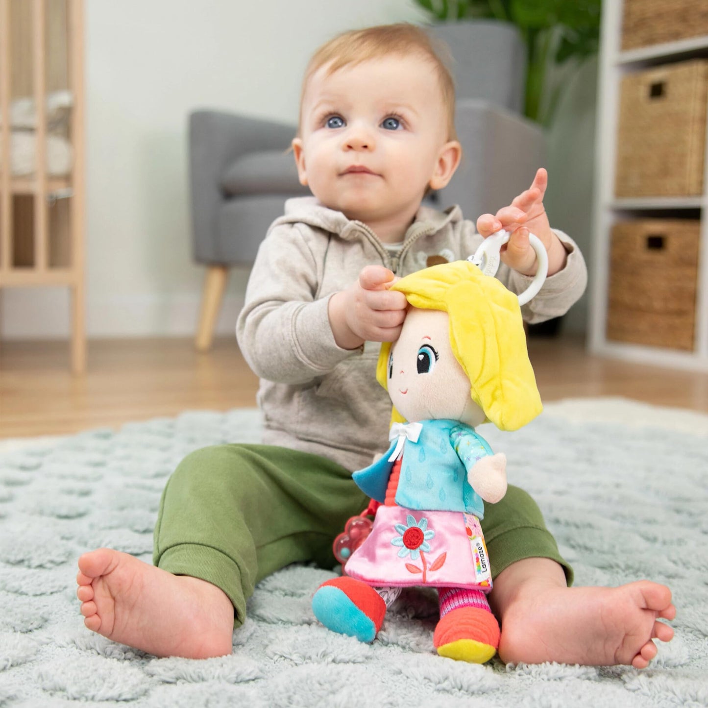 Lamaze My Friend Olivia Car Seat And Stroller Toy - Soft Baby Hanging Toys - Baby Crinkle Toys With High Contrast Colors - Baby Travel Toys Ages 0 Months And Up