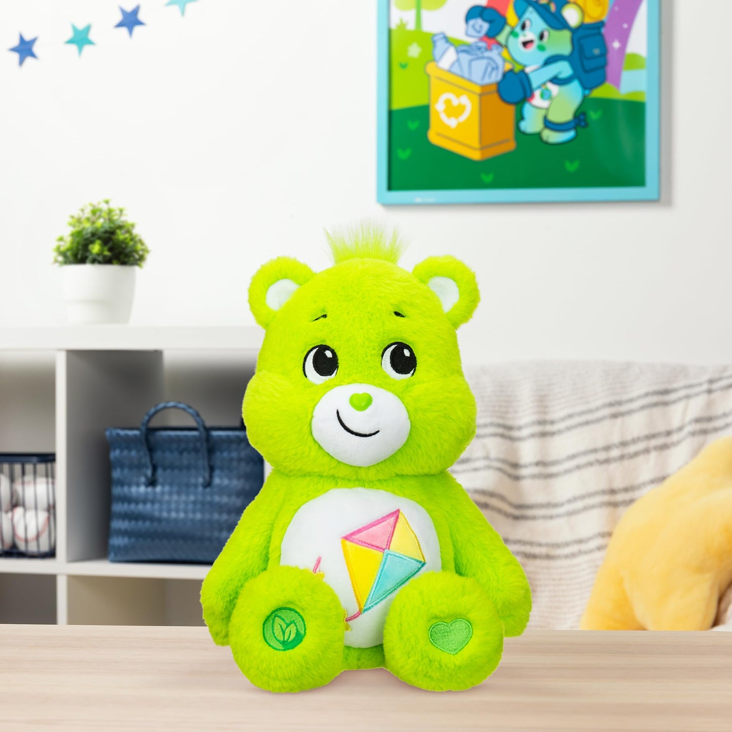Care Bears 14" Do-Your-Best Bear - Plush Stuffed Toy, Soft Fabric, Green, Model 22083